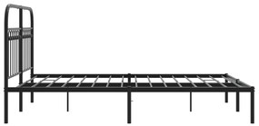 Estrutura de cama com cabeceira 135x190 cm metal preto