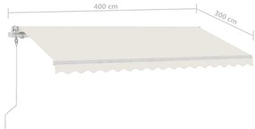 Toldo automático independente 400x300 cm cor creme