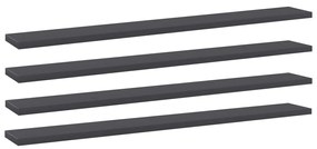 vidaXL Prateleiras para estante 4 pcs 80x10x1,5cm contraplacado cinza