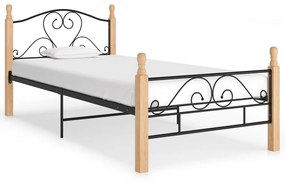 vidaXL Estrutura de cama 100x200 cm metal preto