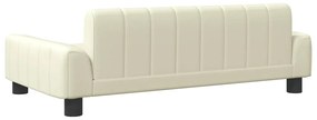 Cama para cães 90x53x30 cm couro artificial cor creme