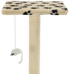 Árvore para gatos c/postes arranhadores sisal 95 cm bege