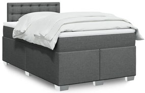 vidaXL Cama com molas/colchão 120x200 cm tecido cinzento-escuro
