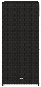 Armário de arrumação para jardim 55x55x111 cm vime PE preto
