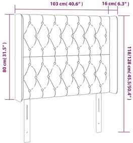 Cabeceira cama c/ abas veludo 103x16x118/128 cm cinzento-escuro