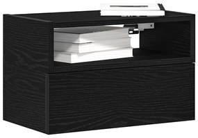 Mesas de cabeceira de parede 2 pcs 45x26x28,5 cm preto