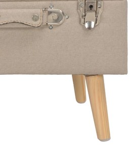 Banco de arrumação 40 cm tecido bege