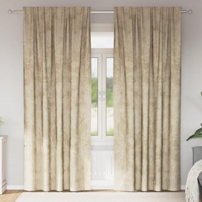 vidaXL Cortinas 2 pcs com Ilhós Creme 225x140 cm