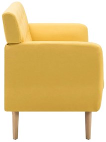 Sofá de 3 lugares estofos de tecido 172x70x82 cm amarelo