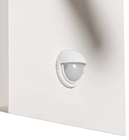 Candeeiro de parede exterior branco incl. Sensor de movimento LED IP54 - Simon Moderno