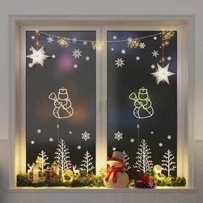 Luzes de Natal silhueta boneco neve 2 pcs 35 LEDs branco quente