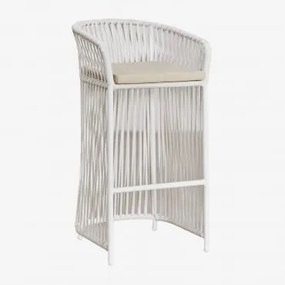 Pacote De 4 Bancos Altos De Jardim Sophie ↑75 Cm & Gardénia Branco - Sklum