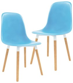 vidaXL Cadeiras de jantar 2 pcs plástico azul