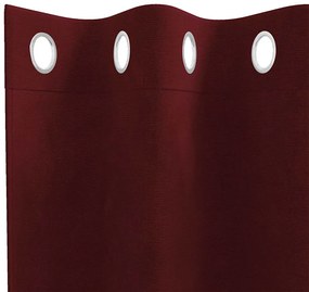 Cortinas Blackout vidaXL com Ilhós 2 pcs Vermelho Bordô Veludo