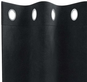 Cortinas Blackout com Ilhós 2 pcs Veludo Preto