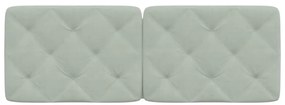 Almofadão de cabeceira 120 cm veludo cinzento-claro