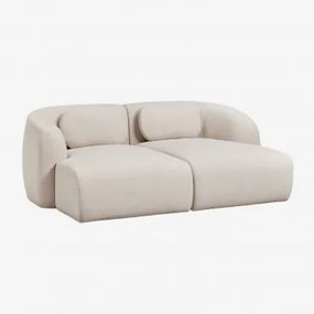 Sofá Modular Chaise Longue De 2 Peças Em Chenille Coquette Chenille Bege Creme - Sklum