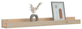 Prateleiras de parede 2 pcs 110x12x9 cm madeira de pinho maciça