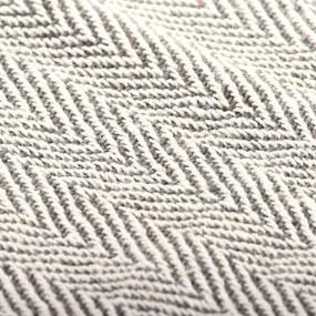 Manta em algodão 125x150 cm padrão espinha cinzento