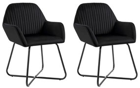 Cadeiras de jantar 2 pcs veludo preto