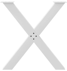 Pernas p/ mesa de jantar 2 pcs forma X 70x(72-73) cm aço branco