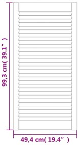 Portas de armário 4 pcs design de persiana pinho maciço branco