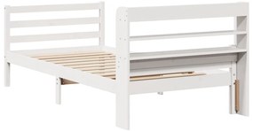 Estrutura de cama c/ cabeceira sem colchão 100x200 cm branco