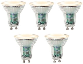 Conjunto de 5 lâmpadas LED GU10 reguláveis com sensor crepuscular 3W 200 lm 2200K