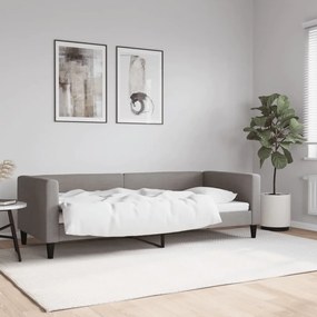 Sofá-cama 80x200 cm tecido cinzento-acastanhado