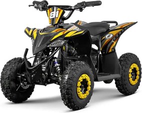 Mini moto 4 elétrica infantil - VOLT 1000 W 36 V, com 3 velocidades reguláveis, c/ marcha atrás Amarela