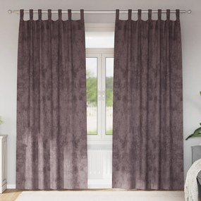 vidaXL Cortinas de Veludo 2 pcs com Abas Castanhas 260x140 cm