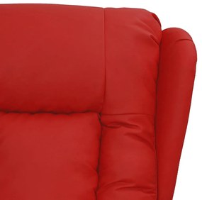 Cadeira de massagens couro artificial vermelho tinto