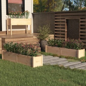 vidaXL Canteiros elevados jardim 2 pcs 150x31x31cm pinho maciço