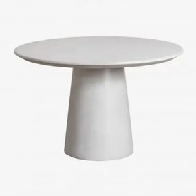 Mesa De Jardim Redonda Ø120 Cm Em Cimento Noemi Cinzento Areia - Sklum