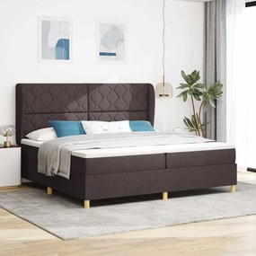 Cama Box Spring com Colchão vidaXL Castanho Escuro 200x200 cm Tecido