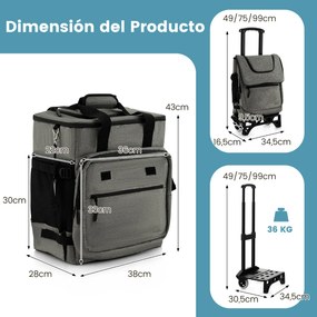 Carrinho geleira de rodas grandes 3 em 1 40L com isolamento térmico e à prova de vazamentos com alça de bolsa destacável placa inferior para piqueniqu