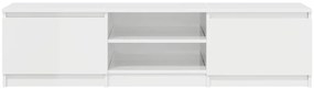 Móvel para TV 140x40x35,5cm derivados madeira branco brilhante