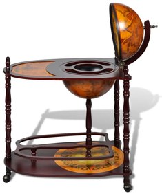 Suporte garrafas vinho forma globo madeira eucalipto