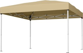 Tenda dobrável de 3 x 3 m, resistente, portátil, pavilhão para jardim bege