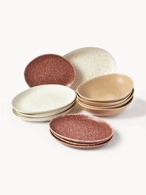 Handmade Organic Shaped Tableware Set Macey, Set of 12