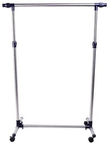 Porta-cabides Suporte Regulável Altura Pendurador Cabide Roupa Rodas Aço Inoxidável 86-95x45x160-170 cm