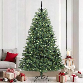 vidaXL Árvore de Natal Articulada Artificial Verde 240 cm PVC e Metal