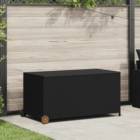 vidaXL Caixa de arrumação para jardim 120x65x61 cm vime PE preto