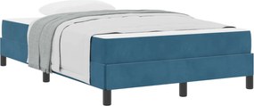 vidaXL Cama Box com colchão Azul Escuro 120 x 210 cm tecido