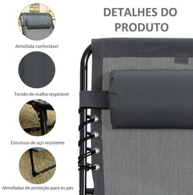 Espreguiçadeira Dobrável Espreguiçadeira de Jardim com Encosto Ajustáv