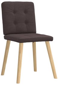 Cadeiras de jantar 4 pcs tecido castanho-escuro