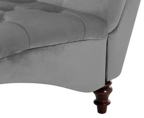 Chaise-longue em veludo cinzento claro MURET Beliani