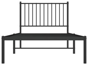 Estrutura de cama com cabeceira 90x200 cm metal preto