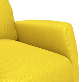Poltrona reclinável elétrica tecido amarelo-claro
