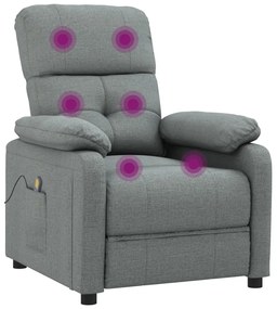 Poltrona de massagens tecido cinzento-escuro